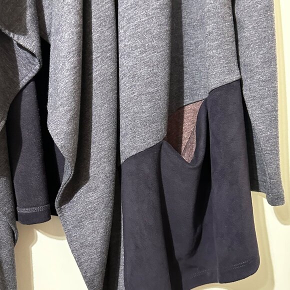 LOGO Lounge Womens Size L Gray Waterfall Cardigan Machine Washable Made In USA - Picture 2 of 6